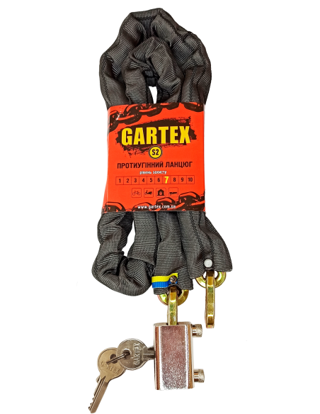 Противоугонная цепь (велозамок) Gartex S2 800x8 мм 002
