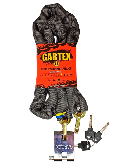 Протиугінний ланцюг (велозамок) Gartex S2 1000x8 мм 007