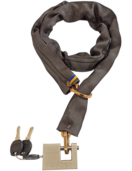 Протиугінний ланцюг (велозамок) Gartex S1 1200x6 мм 003 (з кільцем)